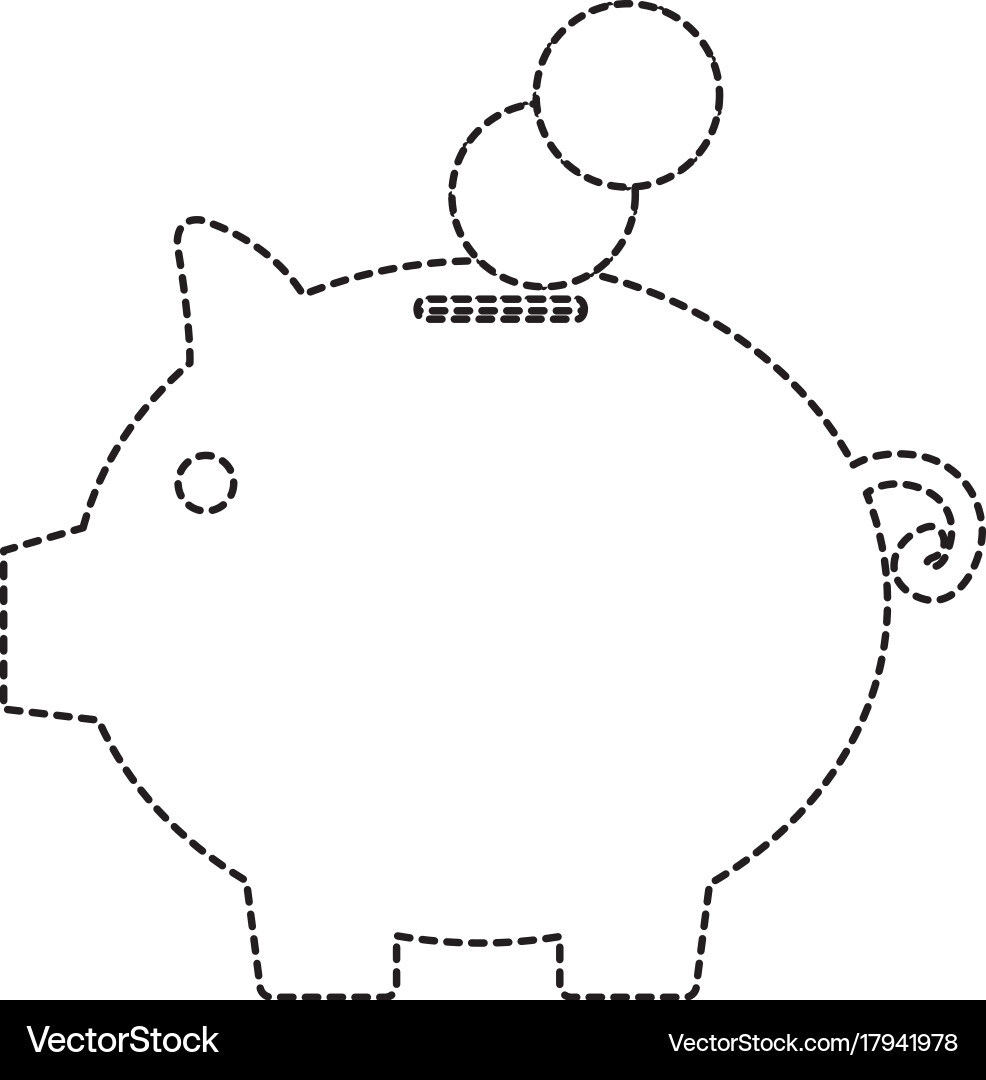 Piggy Savings With Coins Royalty Free Vector Image