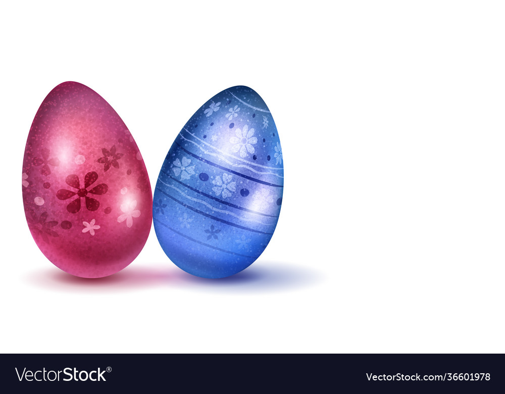 Realistic easter eggs Royalty Free Vector Image