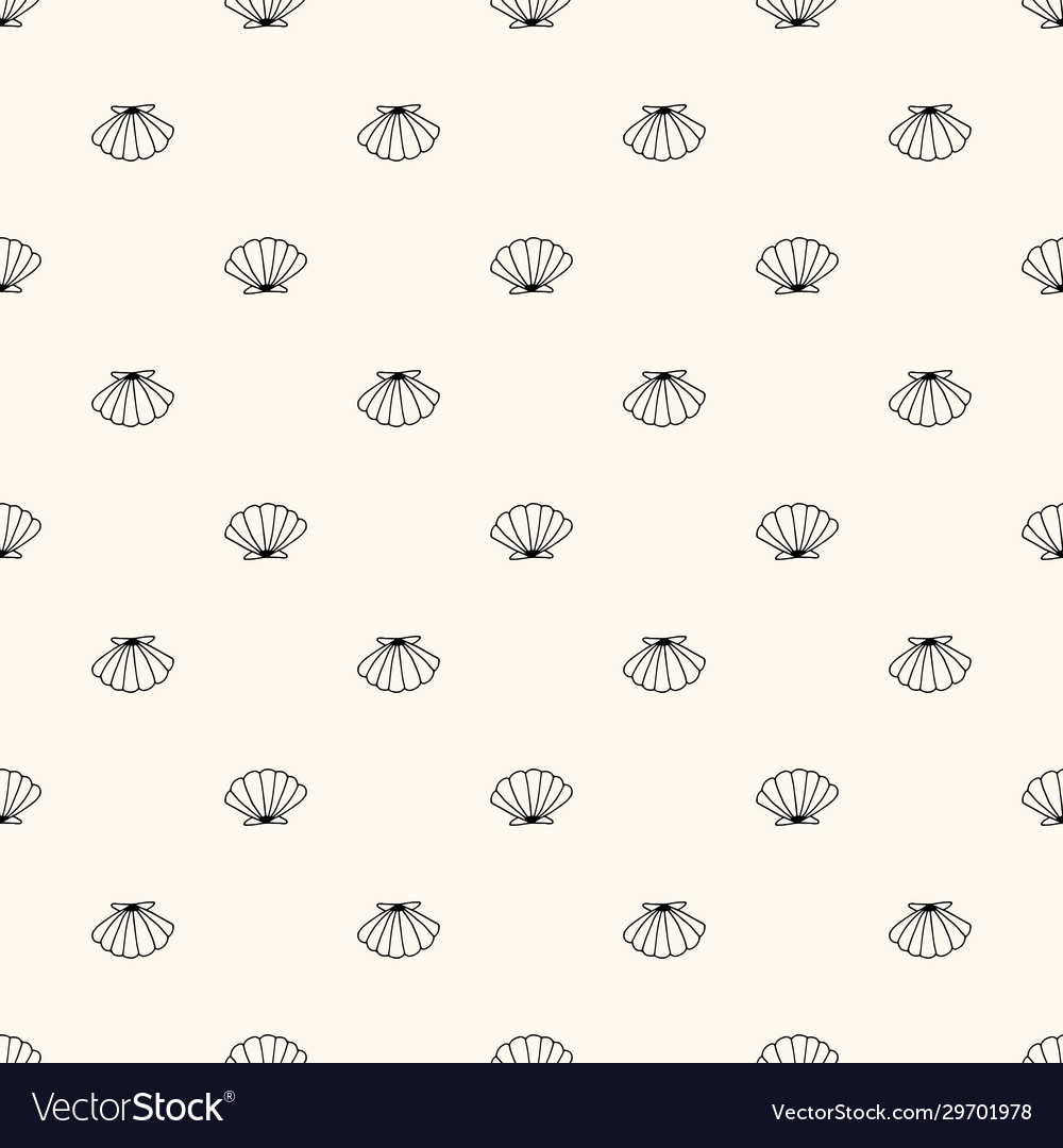 Seamless sea life monochrome geometric Royalty Free Vector