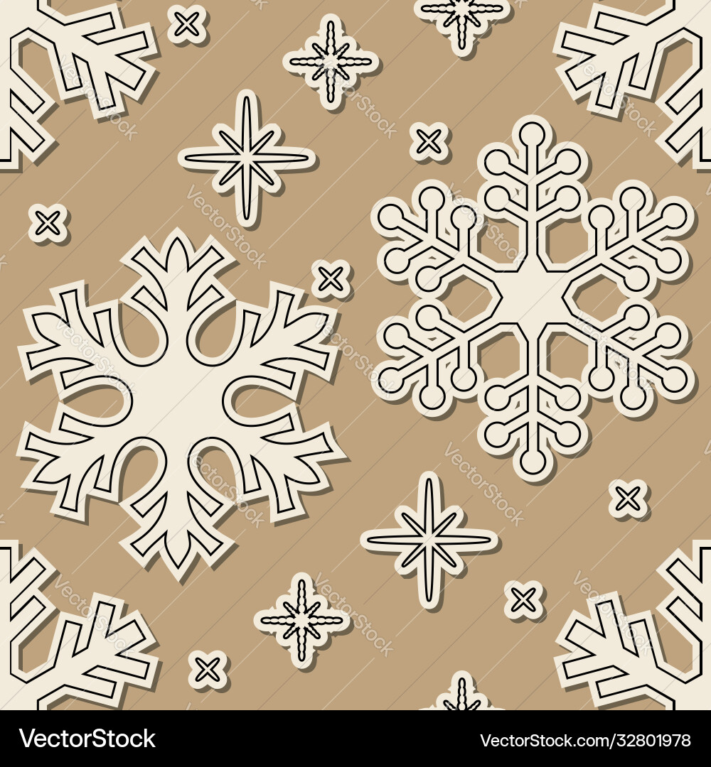 Snowflakes seamless pattern Royalty Free Vector Image