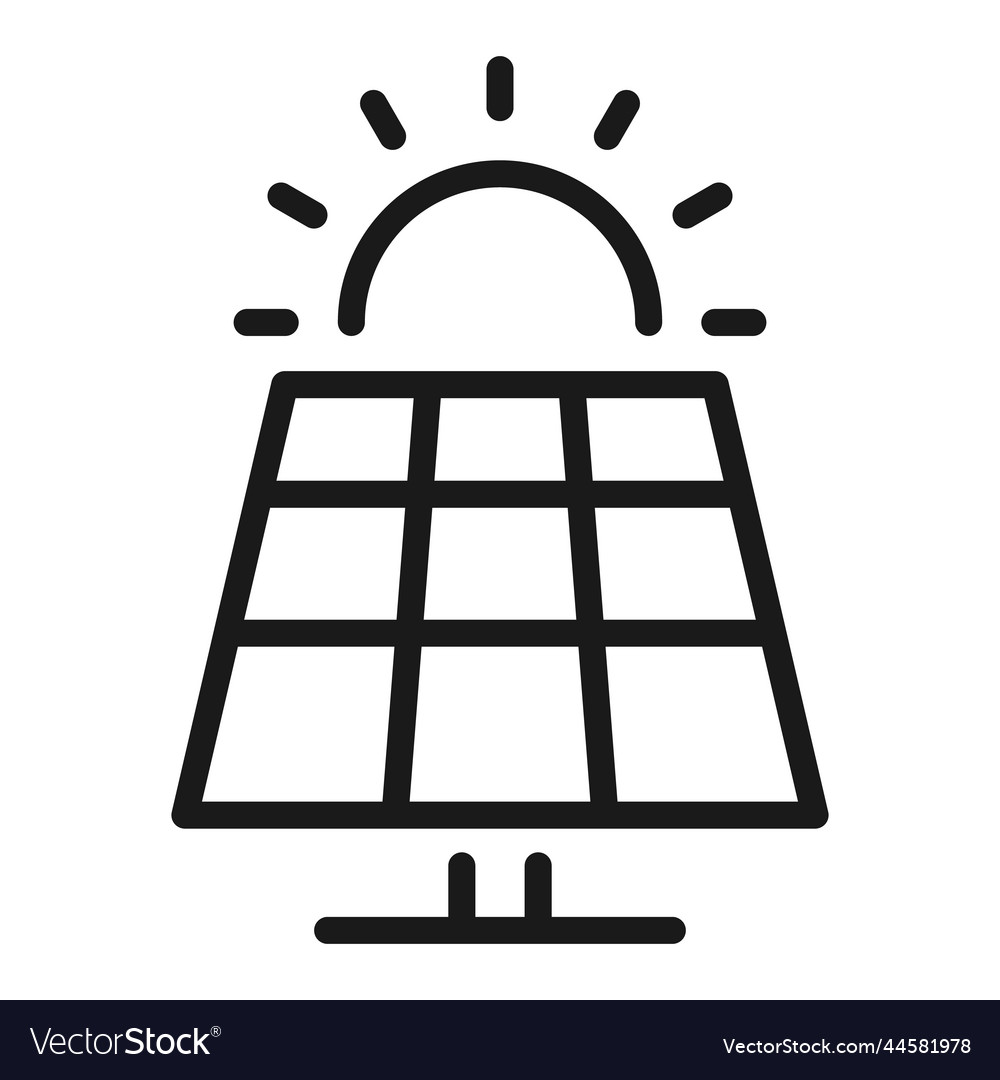 Solar panel line icon power energy