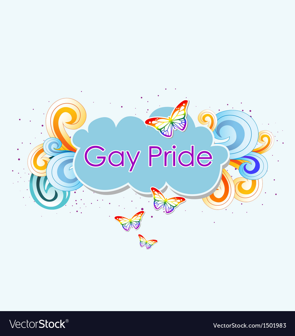 Butterfly over rainbow gay pride Royalty Free Vector Image