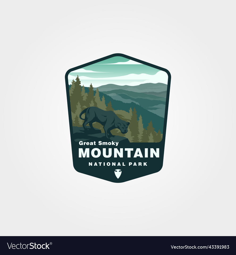 great-smoky-mountain-vintage-logo-symbol-design-vector-image