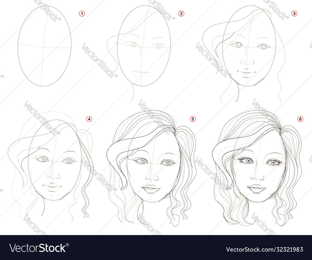 How to create step step pencil drawing page Vector Image