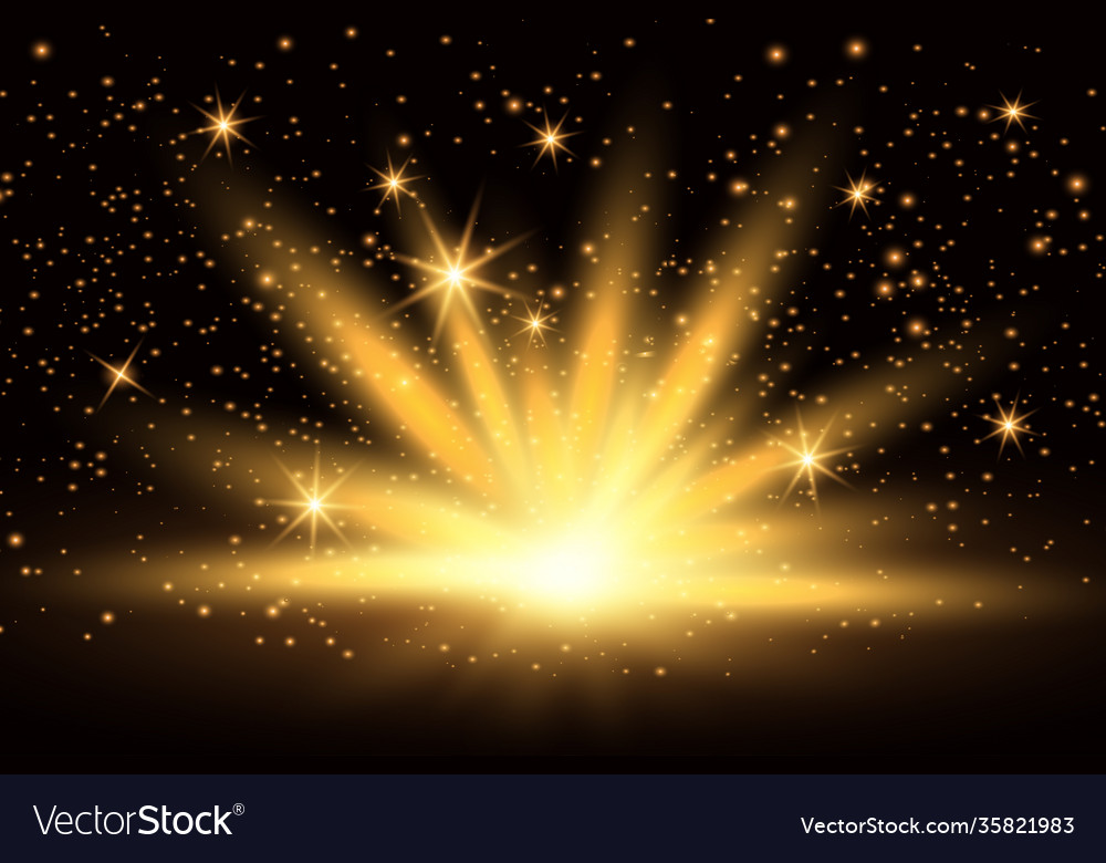 Light effect shining golden bright gold Royalty Free Vector