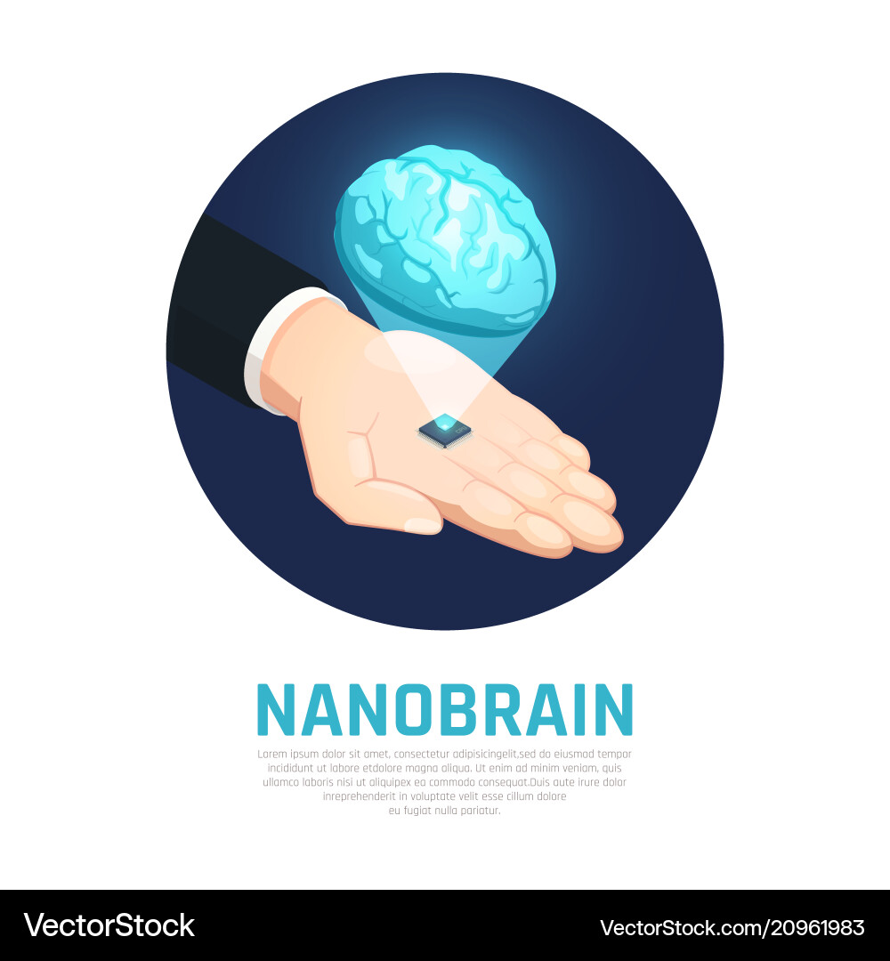Nano technology isometric composition Royalty Free Vector