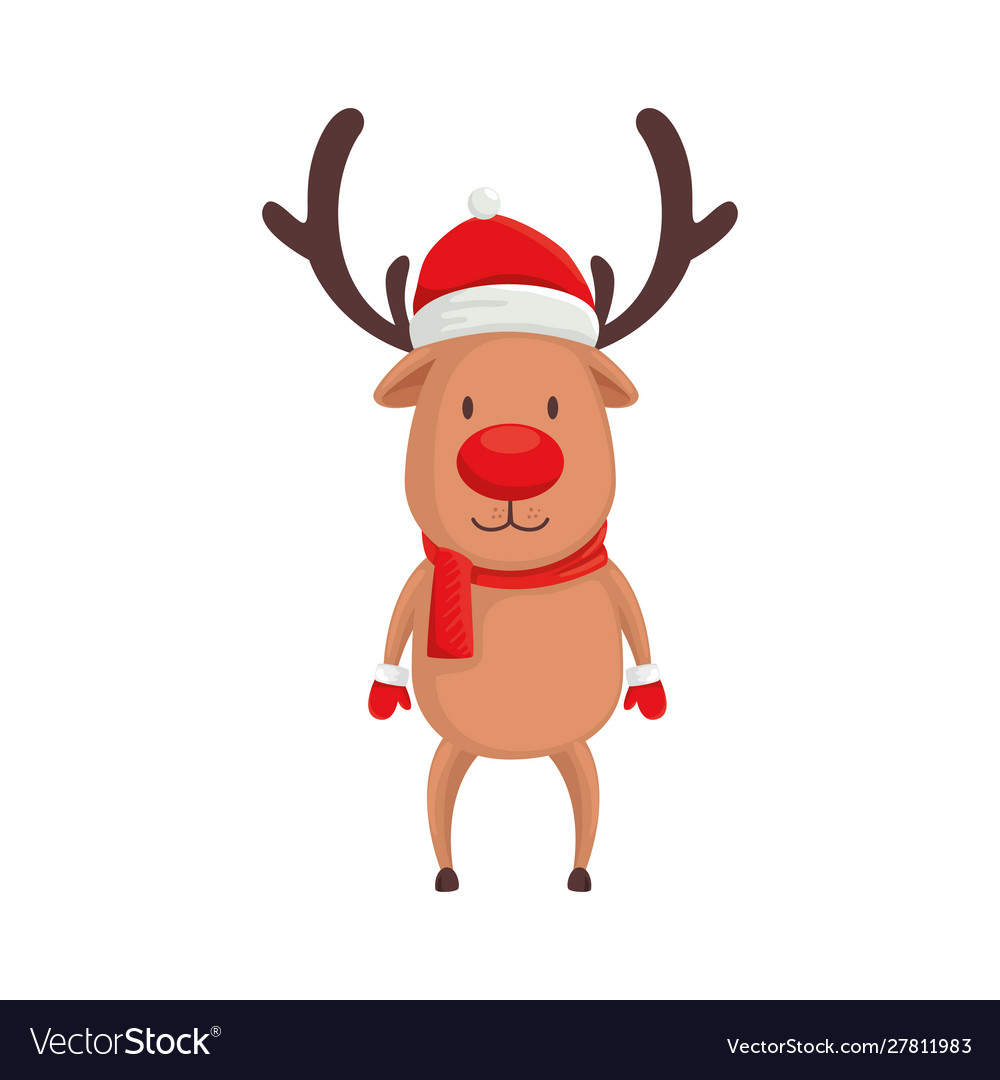 Reindeer animal character merry christmas Vector Image