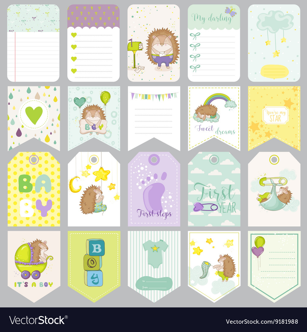 baby boy tags baby banners scrapbook labels vector image baby banners