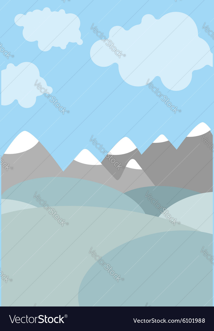 Cartoon natural landscape Sky with clouds Vector Image