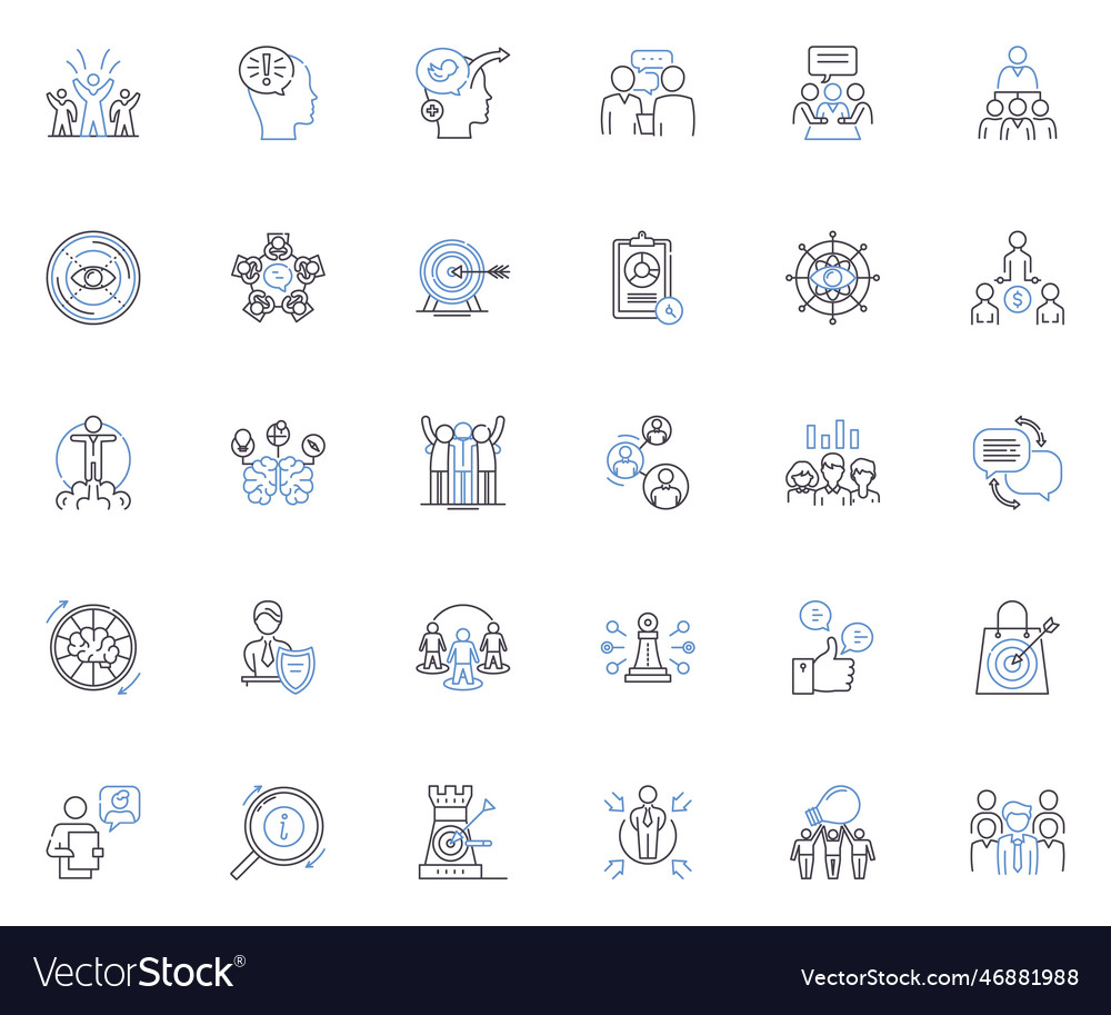 Control center line icons collection command Vector Image
