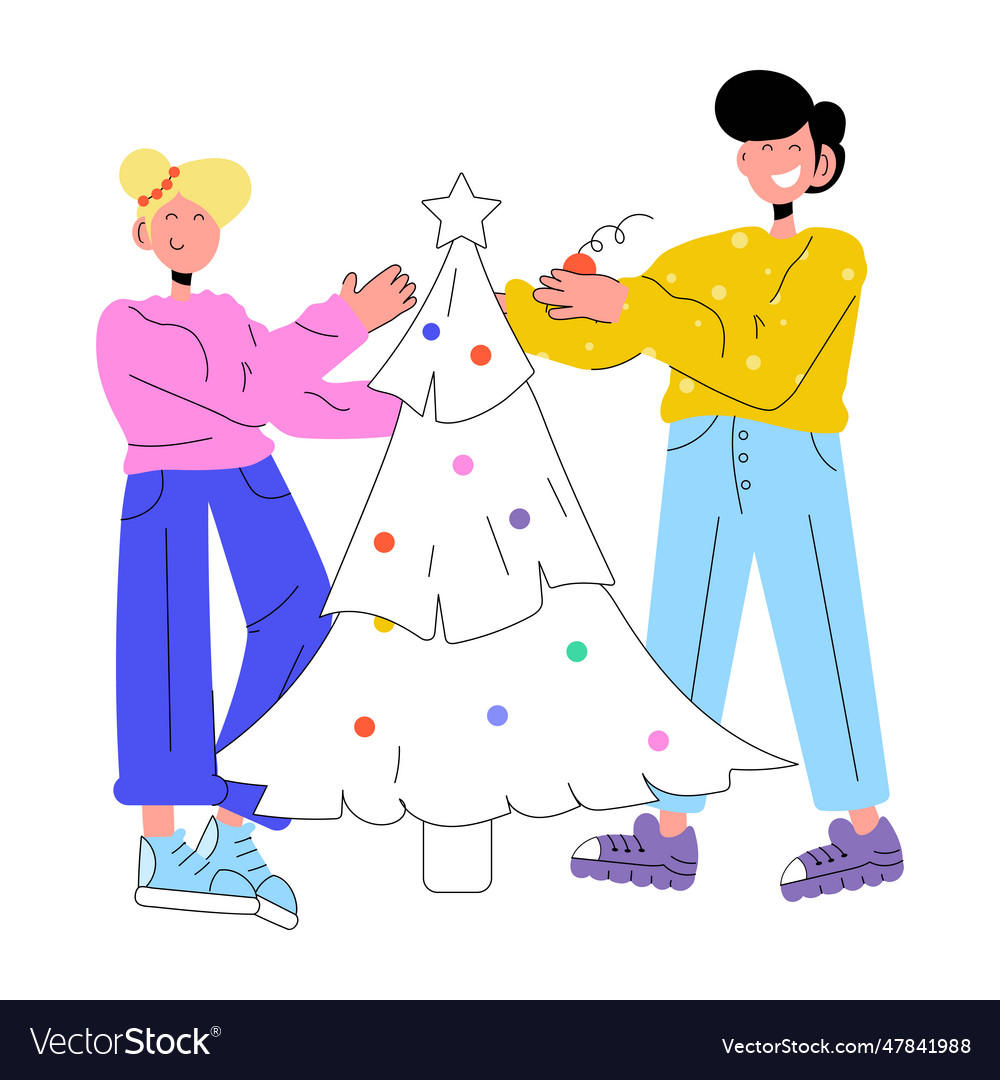 Decorating tree Royalty Free Vector Image - VectorStock