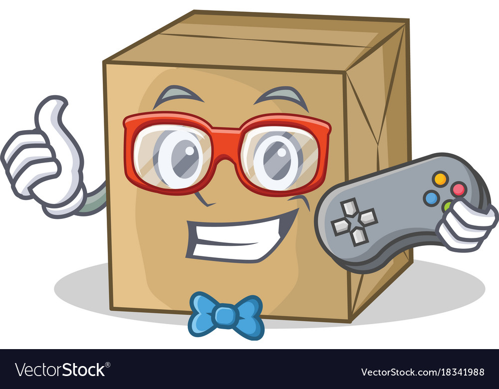Gamer cardboard character character collection Vector Image