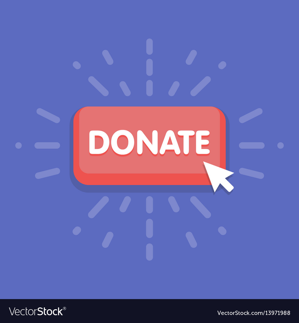 Modern Donate Button Design With Mouse Click Vector Image