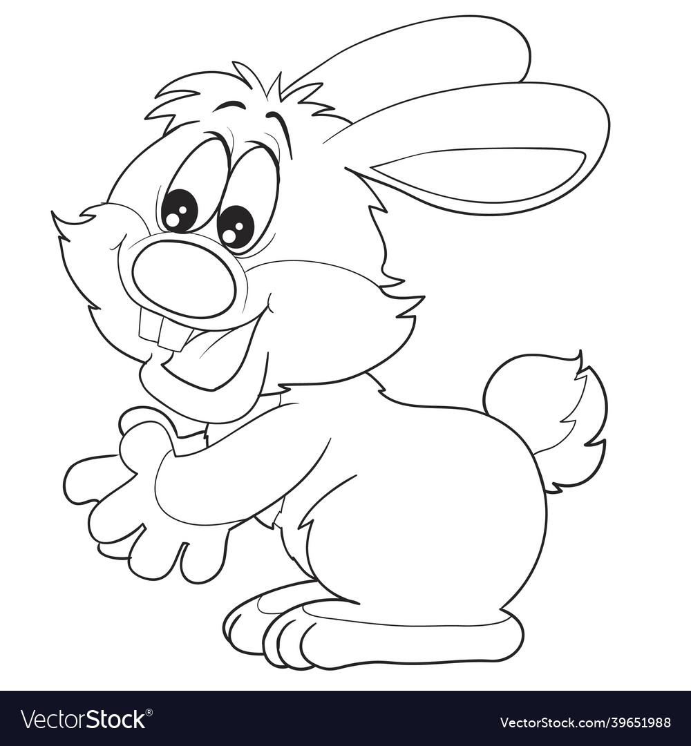 Sketch cute hare character is very cheerful Vector Image