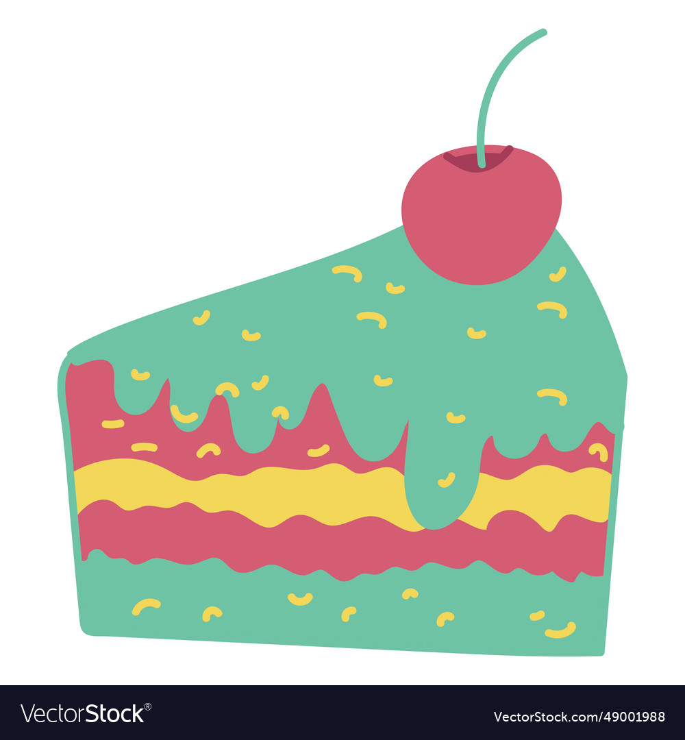 Slice cake pie Royalty Free Vector Image - VectorStock