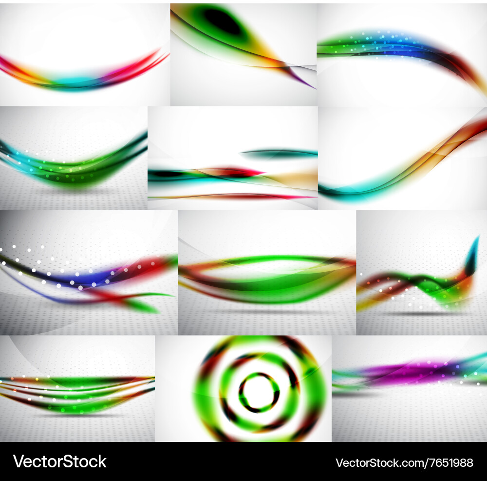 Wave backgrounds set abstract Royalty Free Vector Image