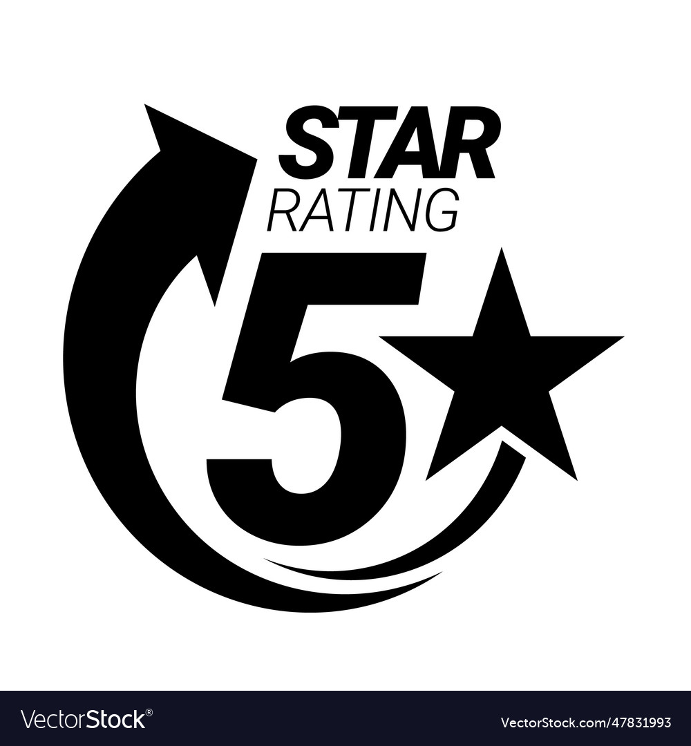 5 star rating five star symbol or emblem Vector Image