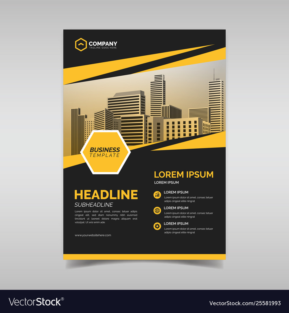 Black and yellow business flyer design template Vector Image With Template For Making A Flyer