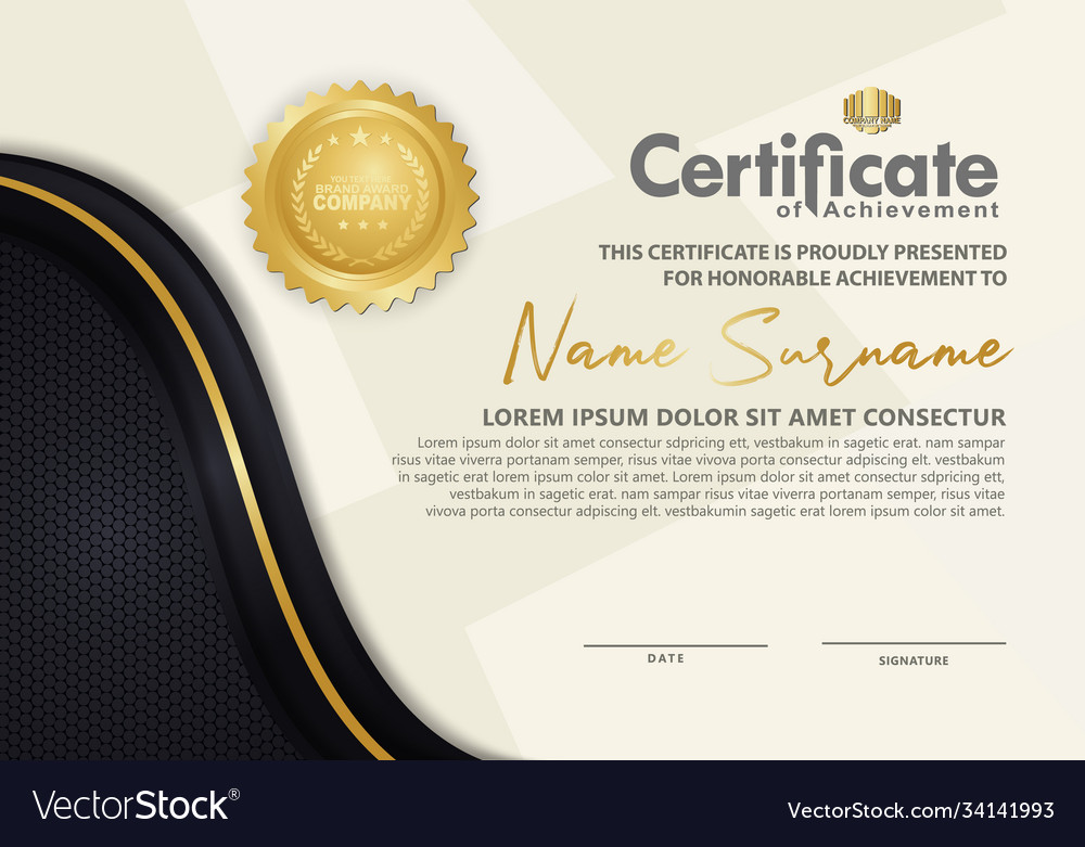 Certificate template with luxury and elegant Vector Image