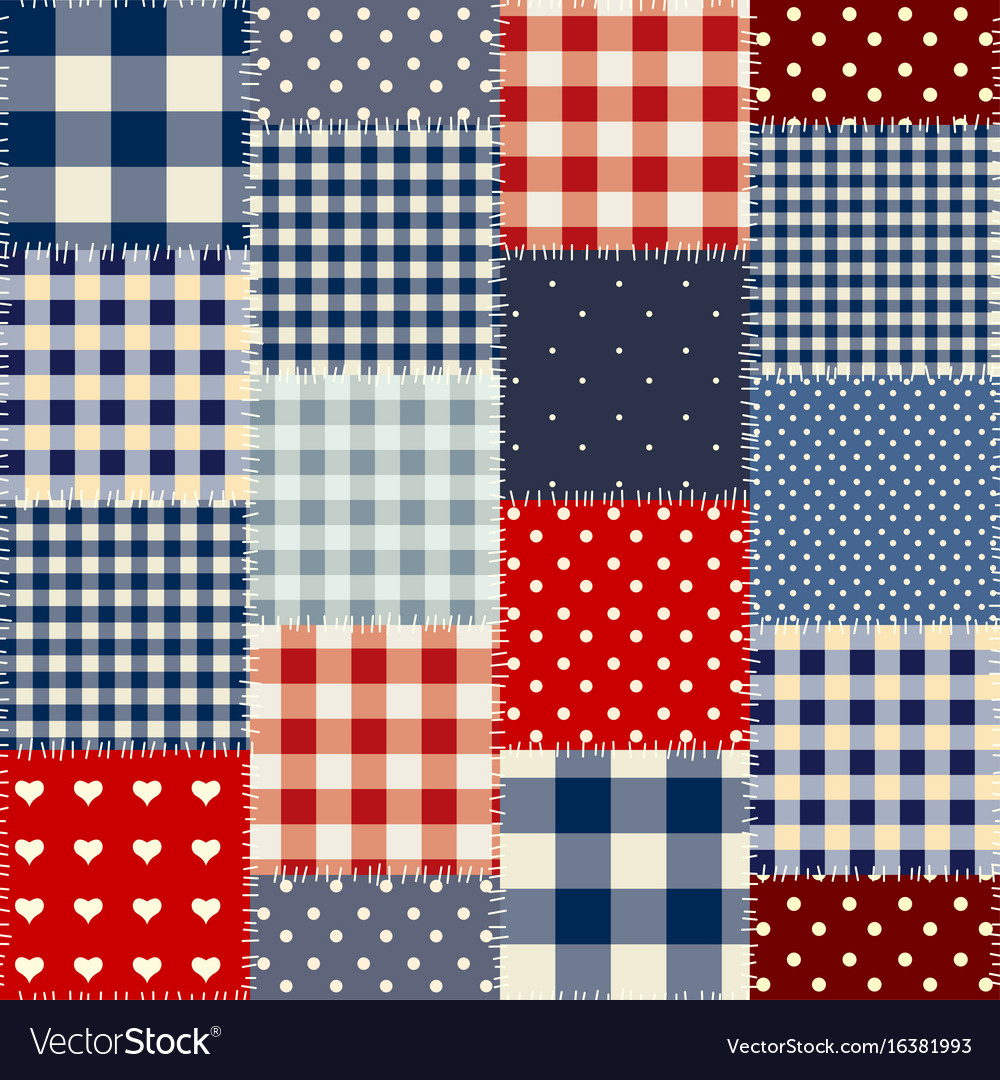 Geometric patchwork pattern a squares Royalty Free Vector