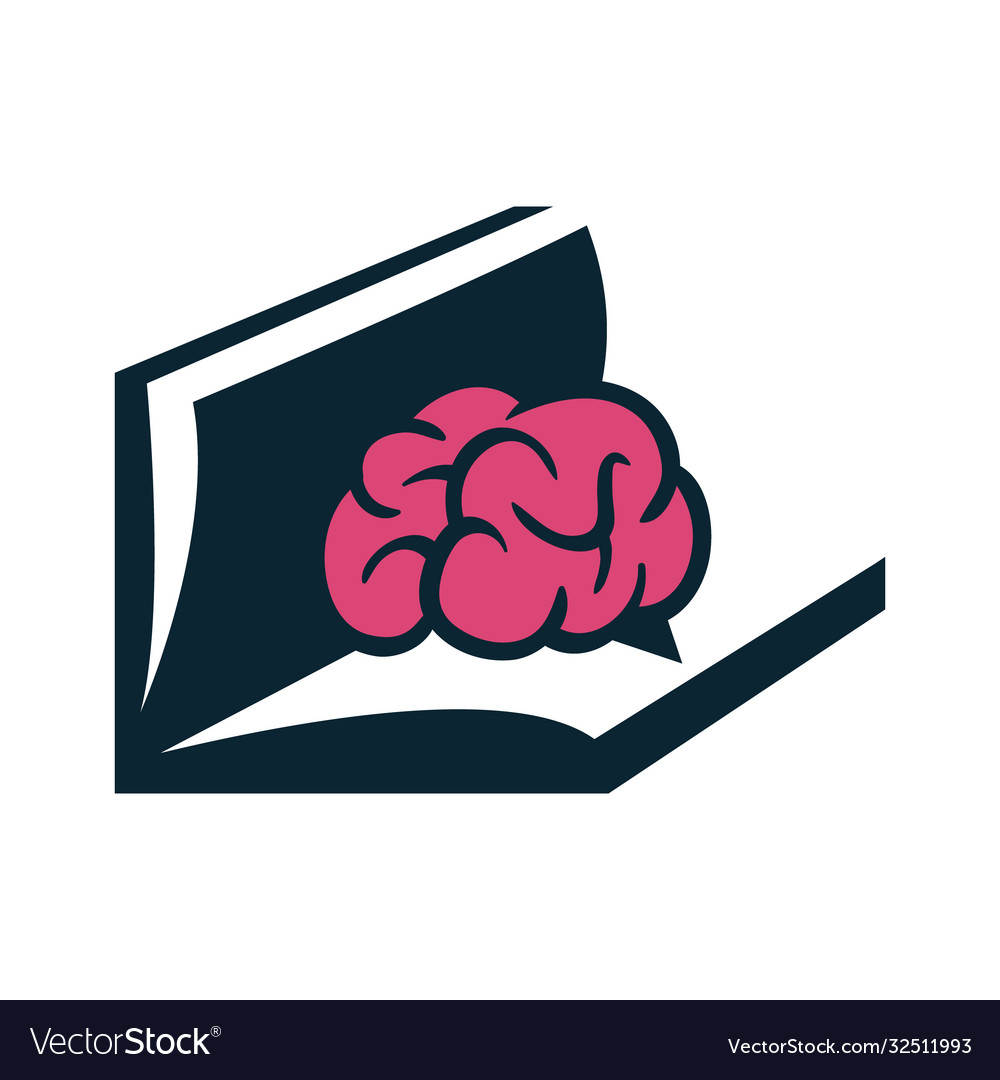 Reading on brain art Royalty Free Vector Image