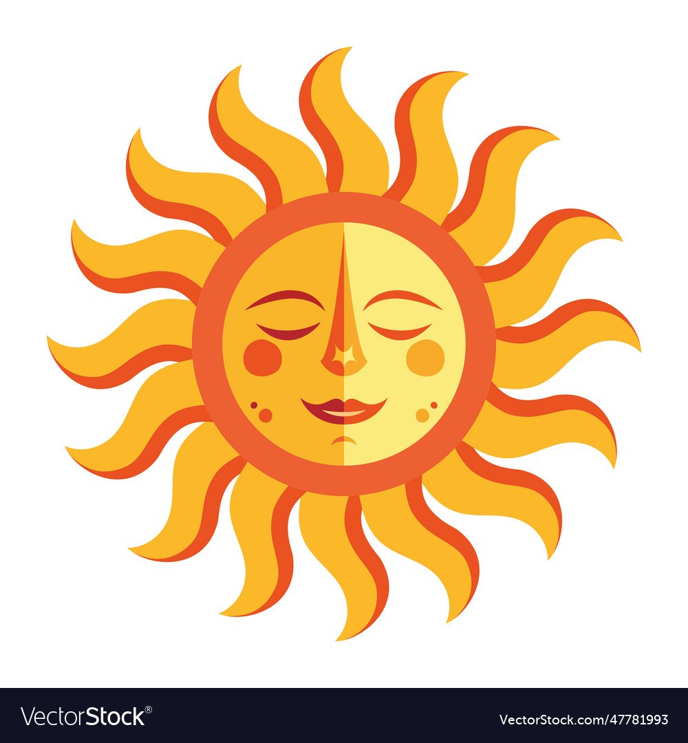 Smiling sun brings cheerful summer fun Royalty Free Vector