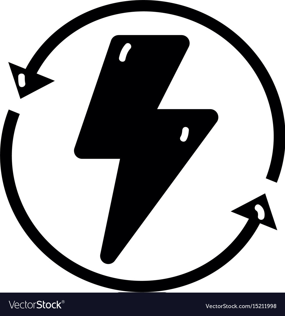 contour energy hazard symbol with arrows around vector image