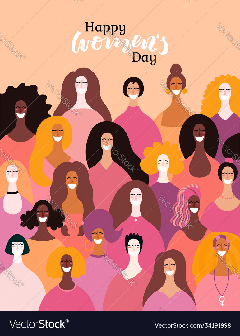 Happy womens day card Royalty Free Vector Image