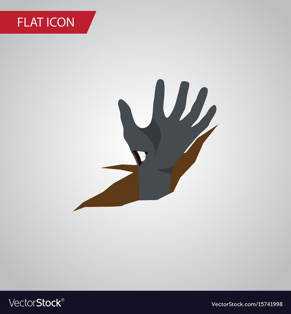 Isolated corpse hand flat icon zombie Royalty Free Vector