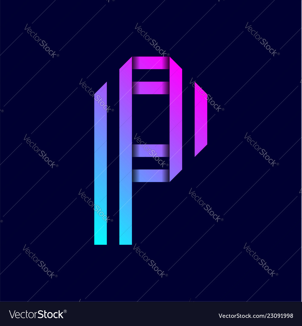 Trend colored letter folded from paper tapes Vector Image