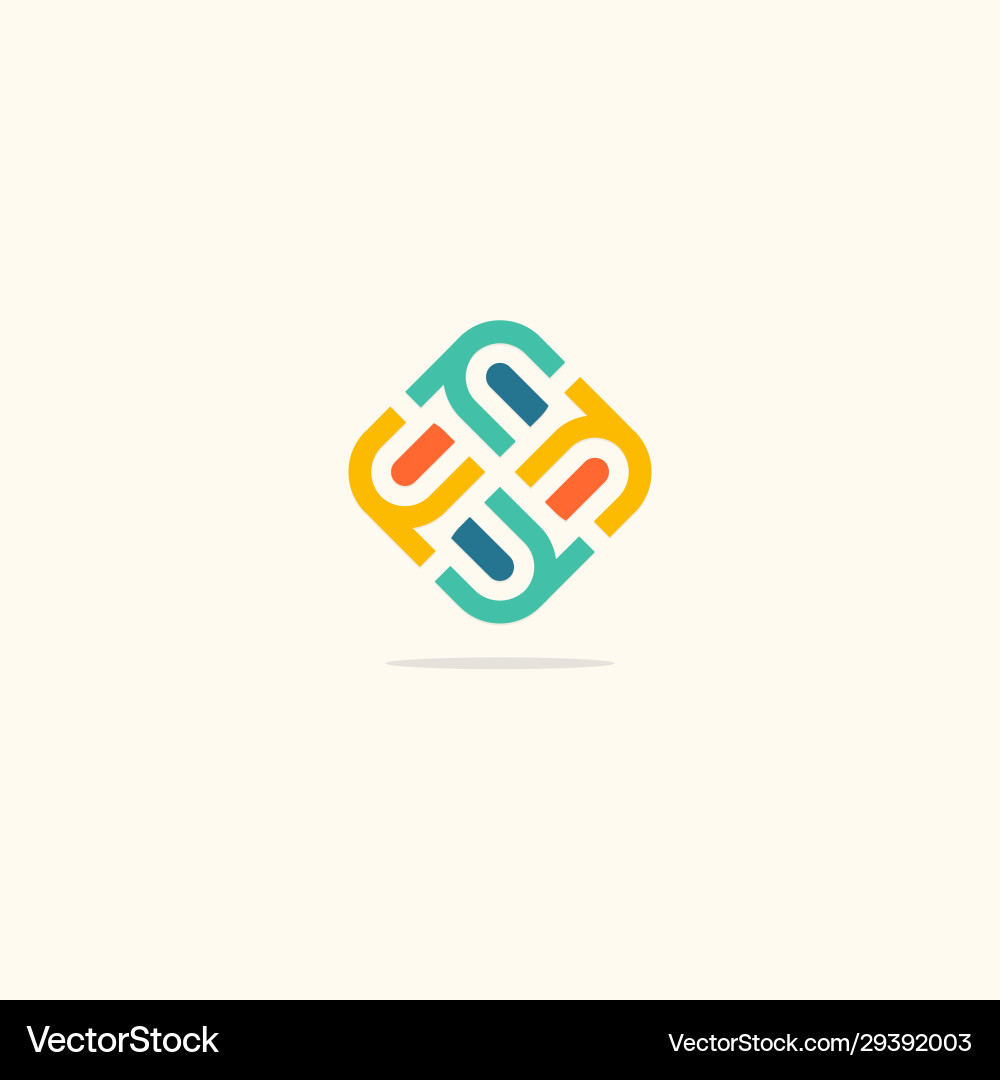 Abstract circle shape colored geometry logo Vector Image