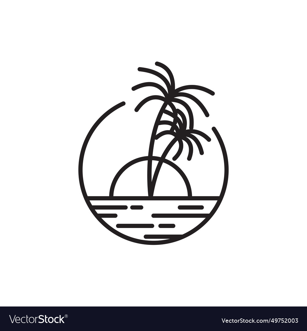 Beach logo design icon Royalty Free Vector Image