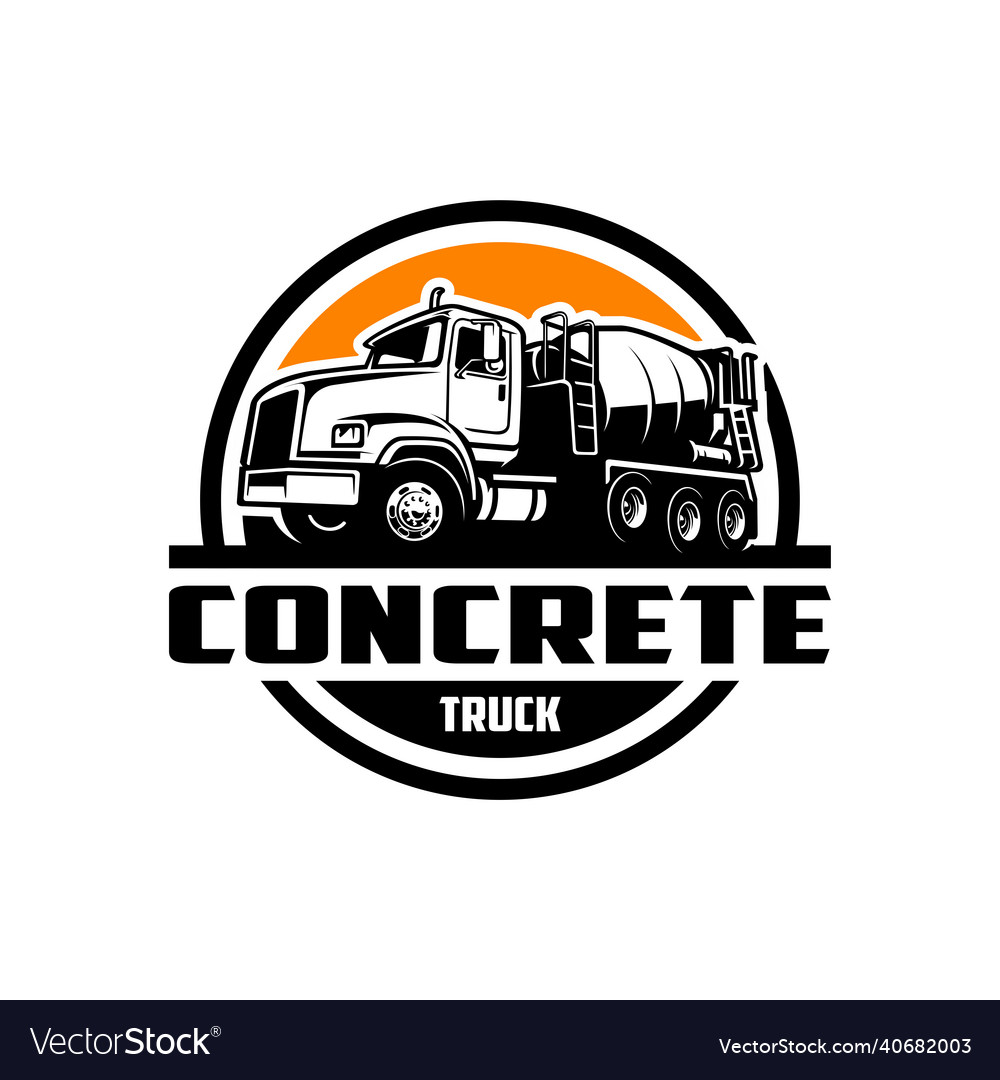 Concrete mixer truck logo Royalty Free Vector Image