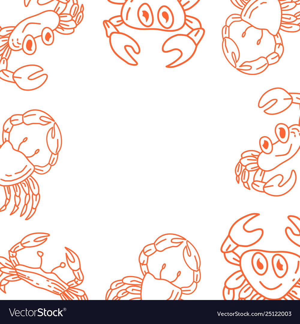 Crab frame empty template Royalty Free Vector Image