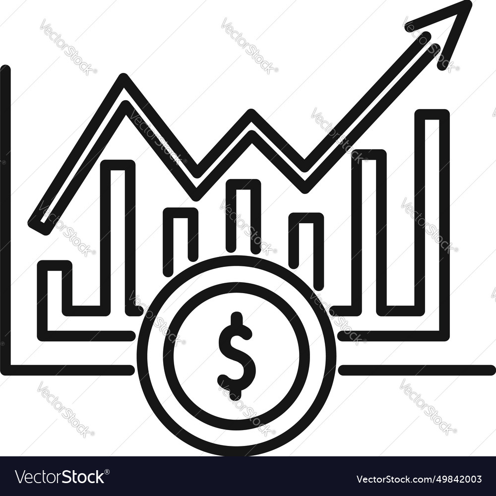 Graph Chart Nascent Icon Outline Royalty Free Vector Image