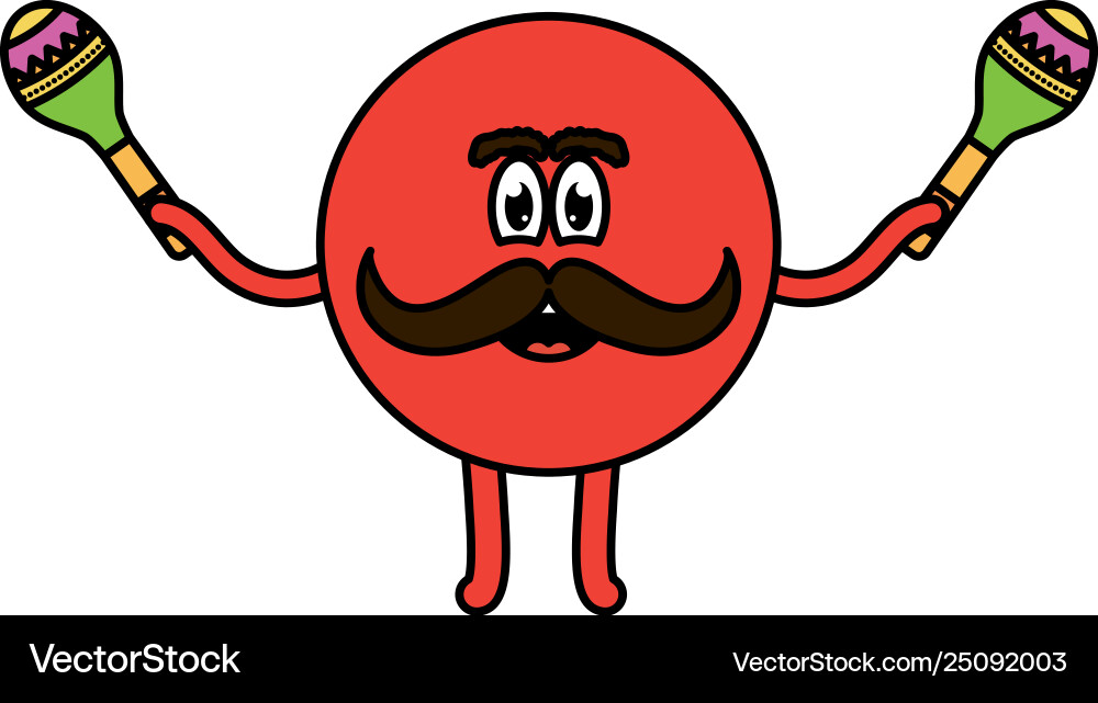 Mexican emoji with maracas character Royalty Free Vector