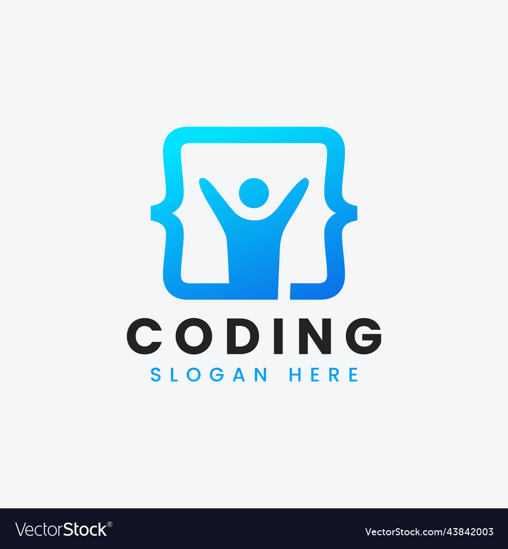 Modern computer programming coding logo design Vector Image