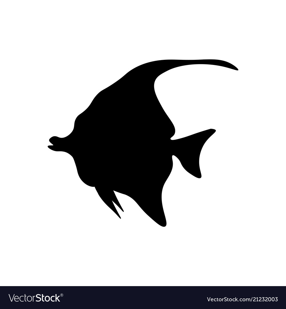 Moorish idol fish silhouette Royalty Free Vector Image