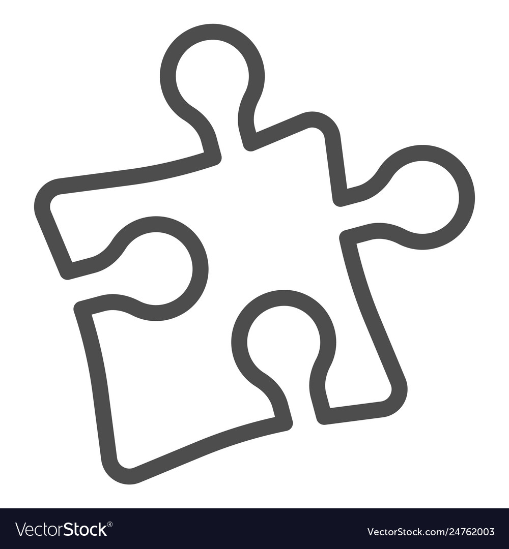 Puzzle line icon jigsaw Royalty Free Vector Image