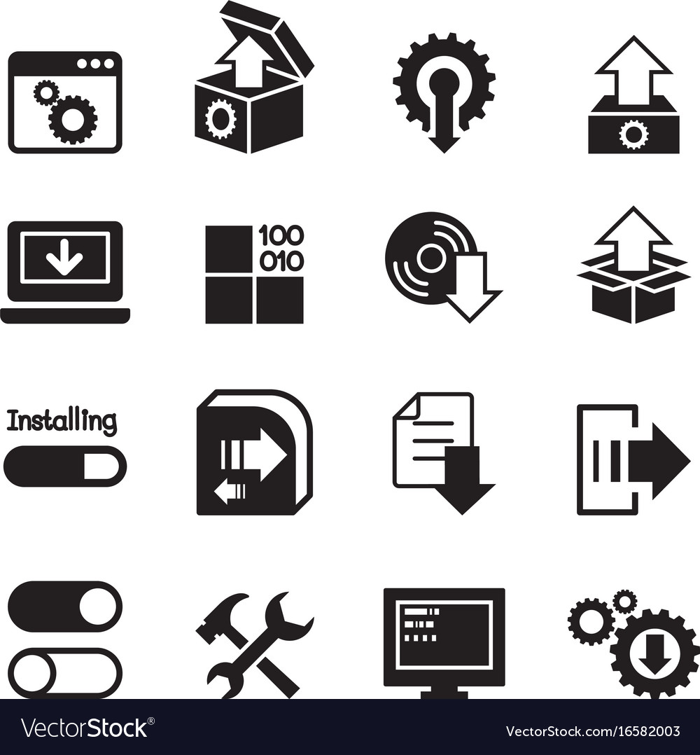Setup configuration maintenance installation Vector Image