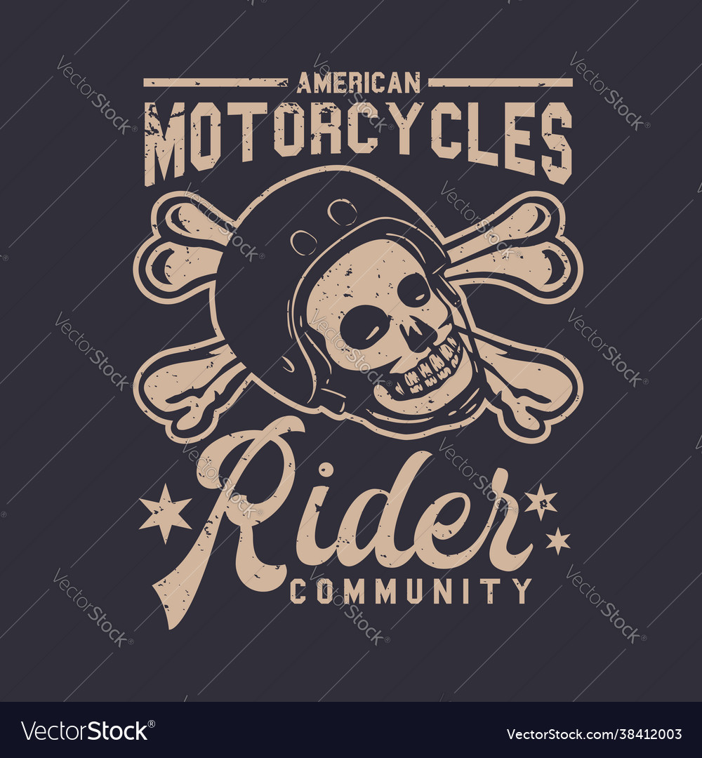 Download T shirt design american motorcycles rider Vector Image