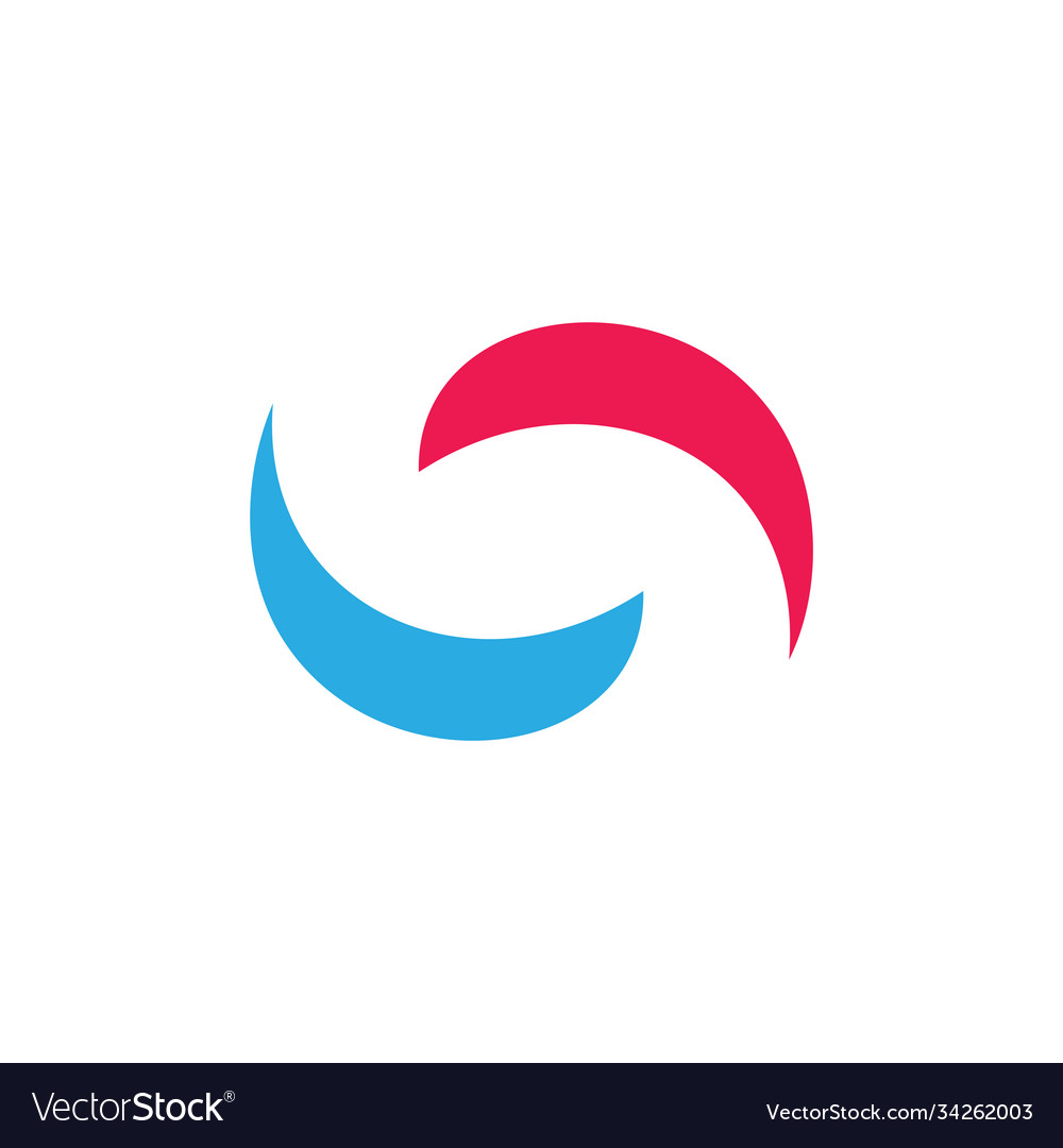 Two curves simple motion circle geometric logo Vector Image