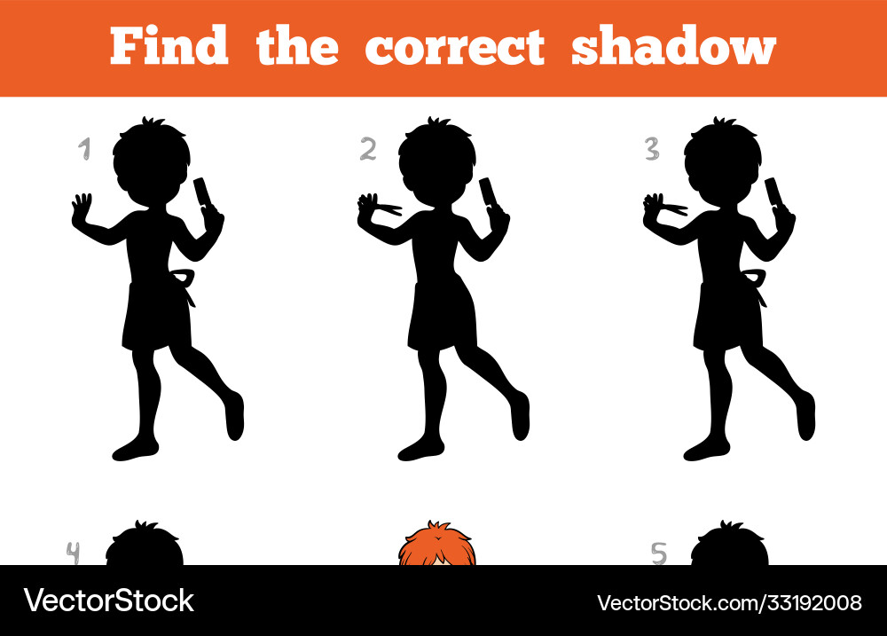Find correct shadow game for children Royalty Free Vector