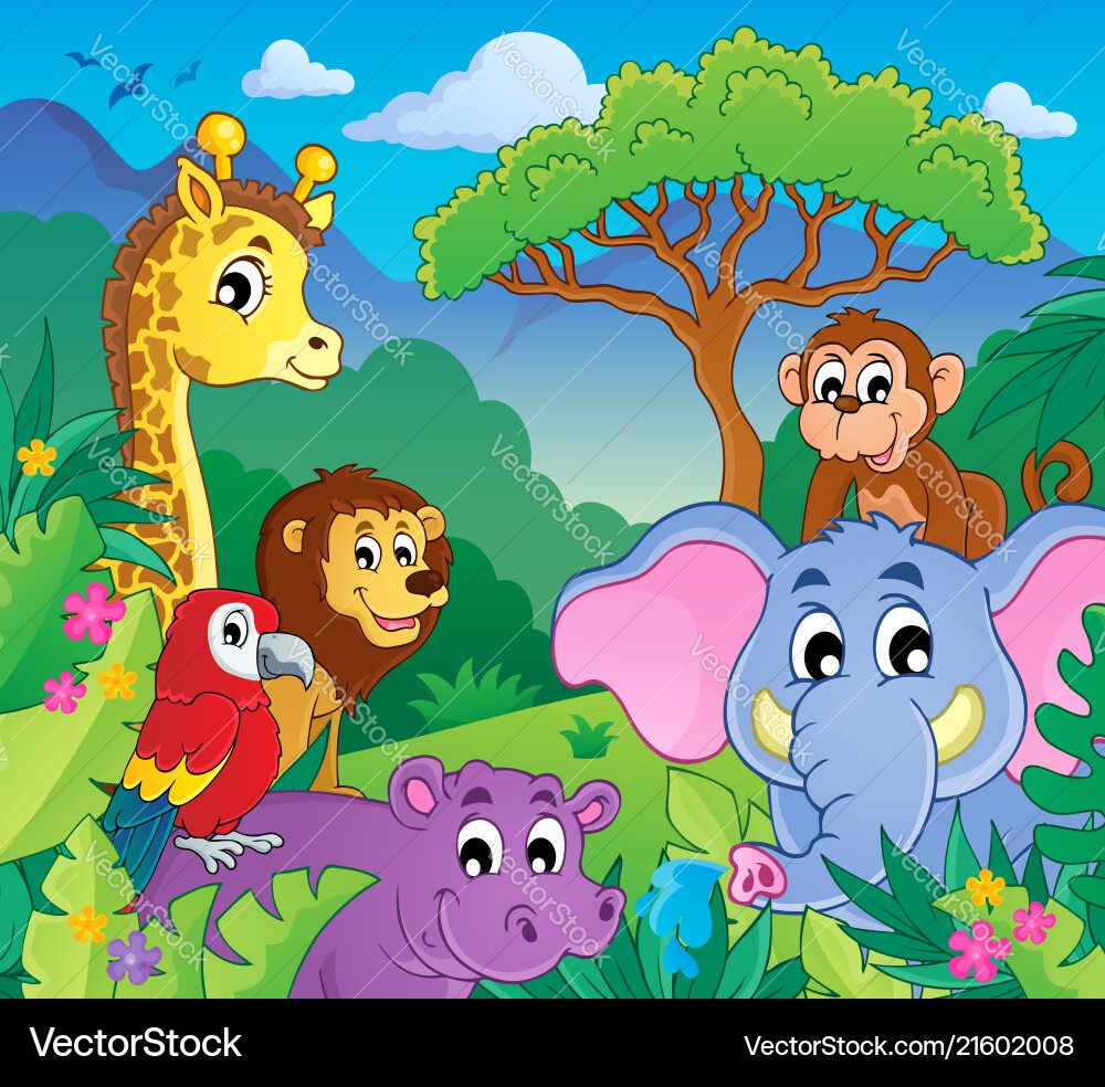 Image with jungle theme 9 Royalty Free Vector Image