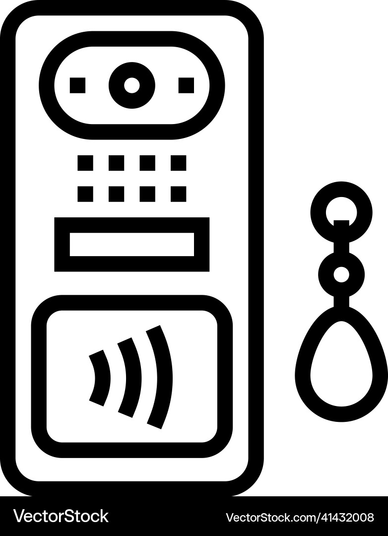 Intercom contactless line icon Royalty Free Vector Image