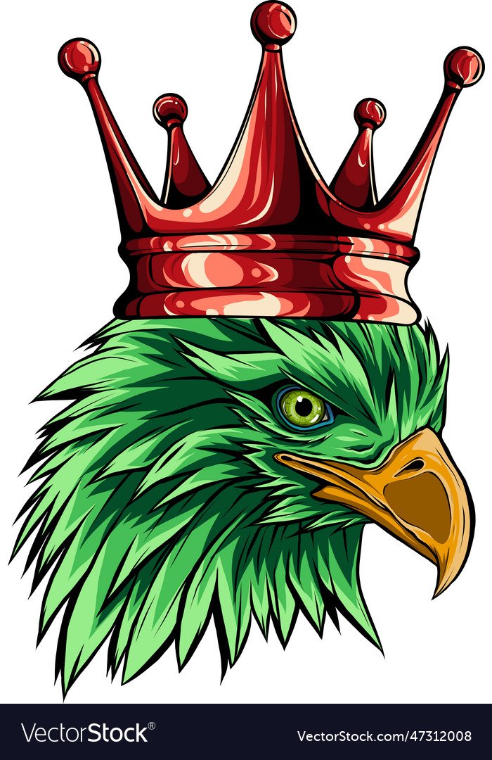 Of falcon eagle head king Royalty Free Vector Image