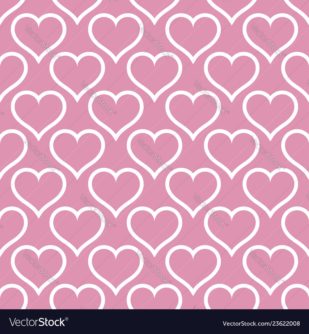 Pink hearts love seamless background pattern Vector Image