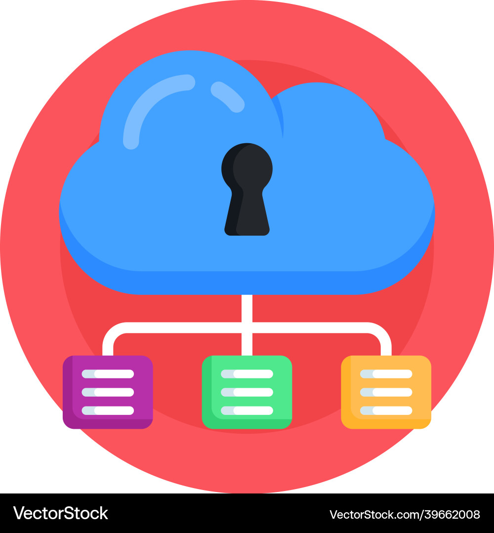 Secure cloud network Royalty Free Vector Image
