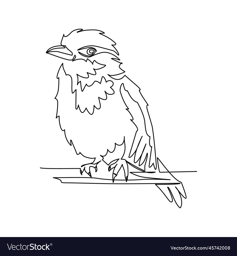 Sparrow drawn in line art styl Royalty Free Vector Image