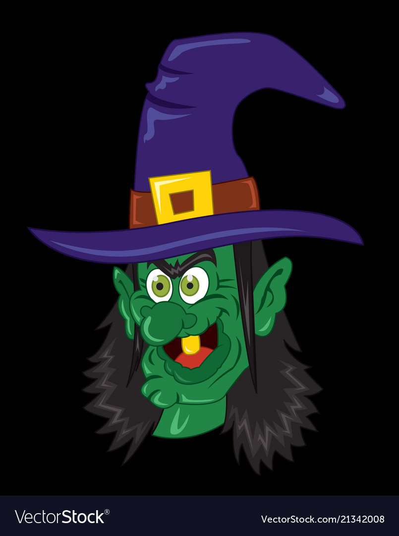 Witch Face Creepy Halloween Clipart